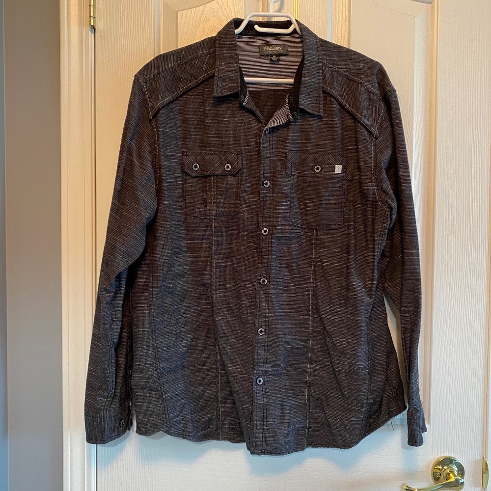BUY 2 ITEMS GET 1 FREE - Projek Men’s Long Sleeve Black Shirt Sz XL